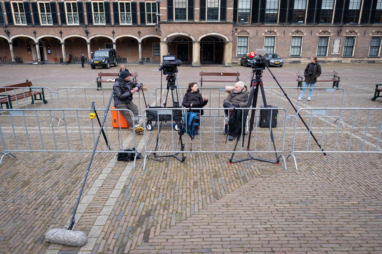 Het persvak op het Binnenhof in Den Haag