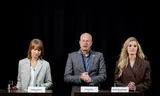 Winnie Oussoren (Milieudefensie Jong),  Donald Pols (directeur Milieudefensie) en Sjoukje van Oosterhout (hoofdonderzoeker Klimaatzaak Shell) tijdens de aankondiging van een nieuwe klimaatzaak tegen Shell. 