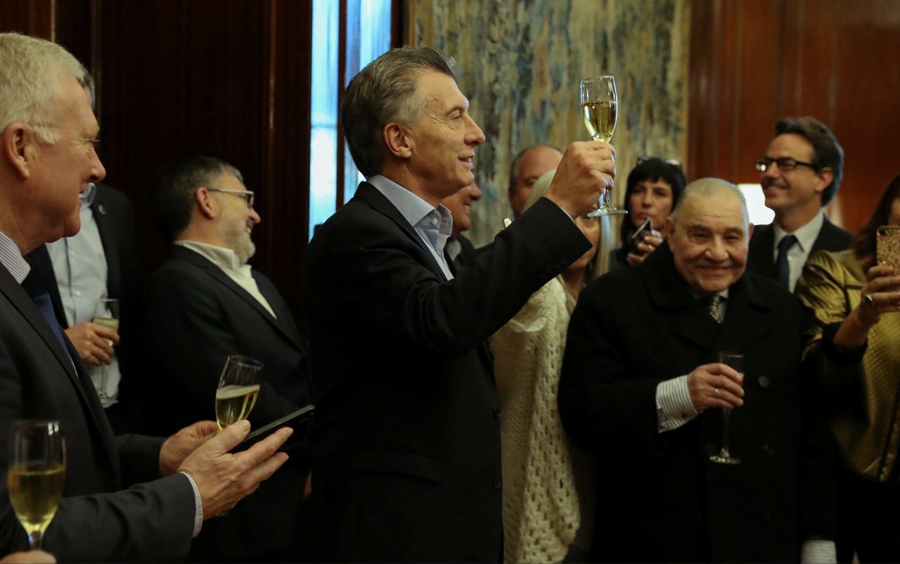 President Macri vrijdag tijdens een ceremonie in het presidentieel paleis in Buenos Aires.