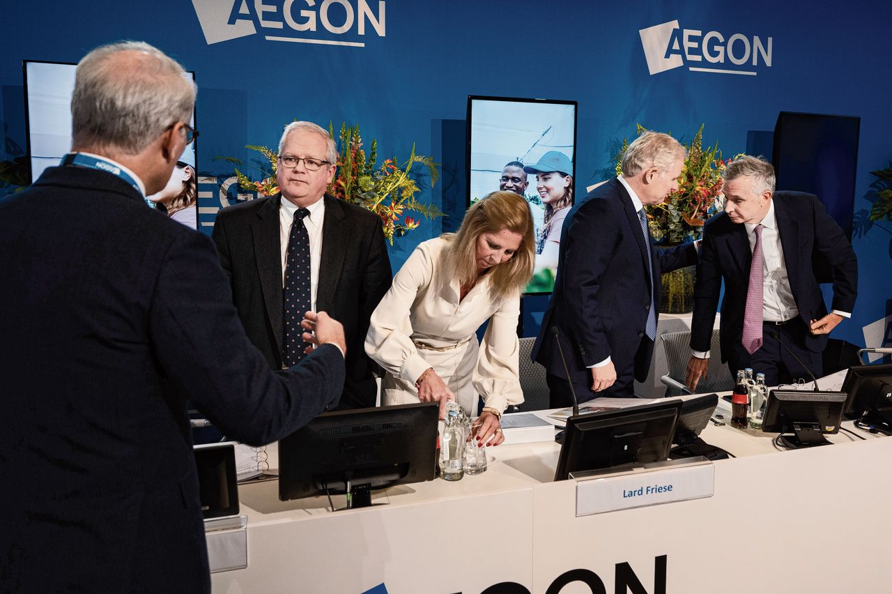 De aandeelhoudersvergadering van Aegon in Den Haag.