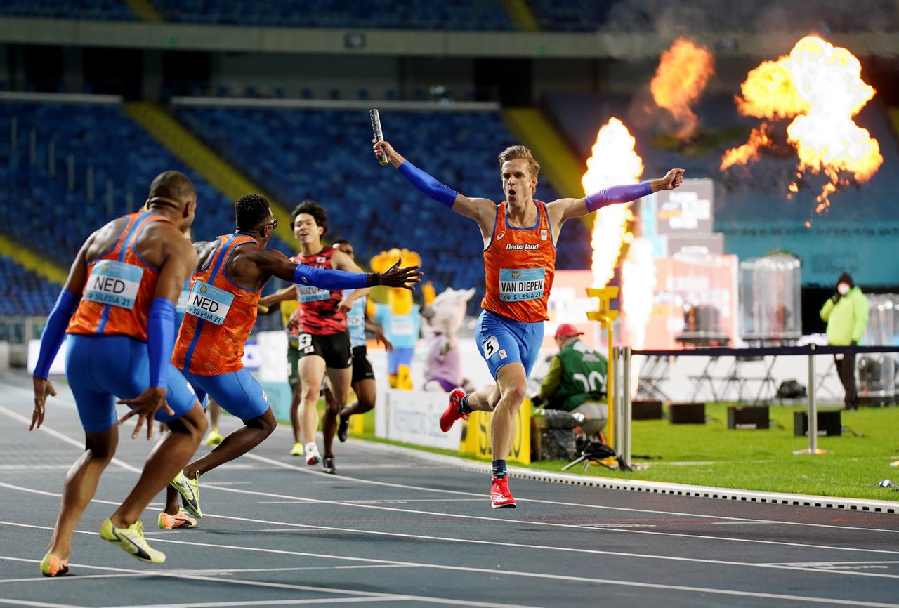 Goud voor Nederlandse mannenploeg op 4×400 meter bij WK estafette 