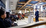 Premier Mark Rutte houdt een toespraak in het Nationaal Archief in Den Haag. Foto ROBIN VAN LONKHUIJSEN/ANP 