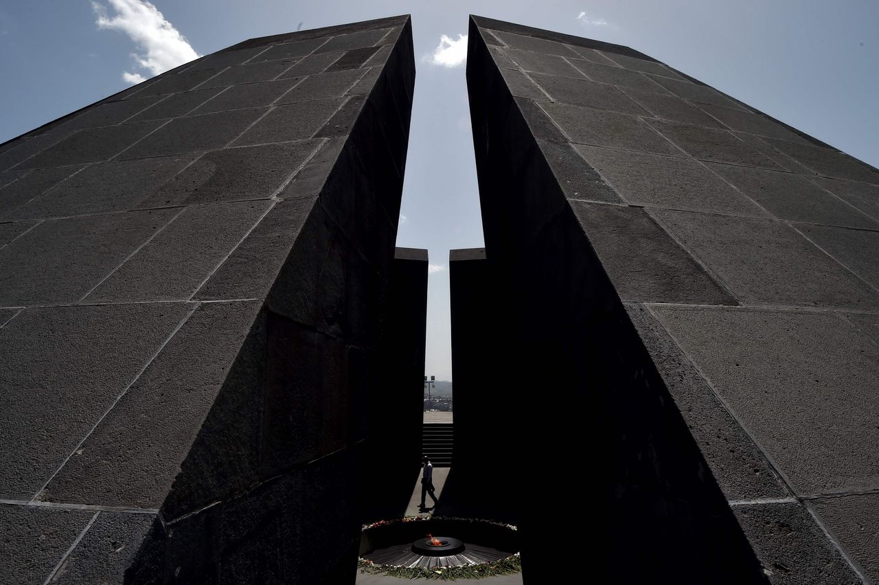 Het monument voor de Armeense genocide in Jerevan, de hoofdstad van Armenië.