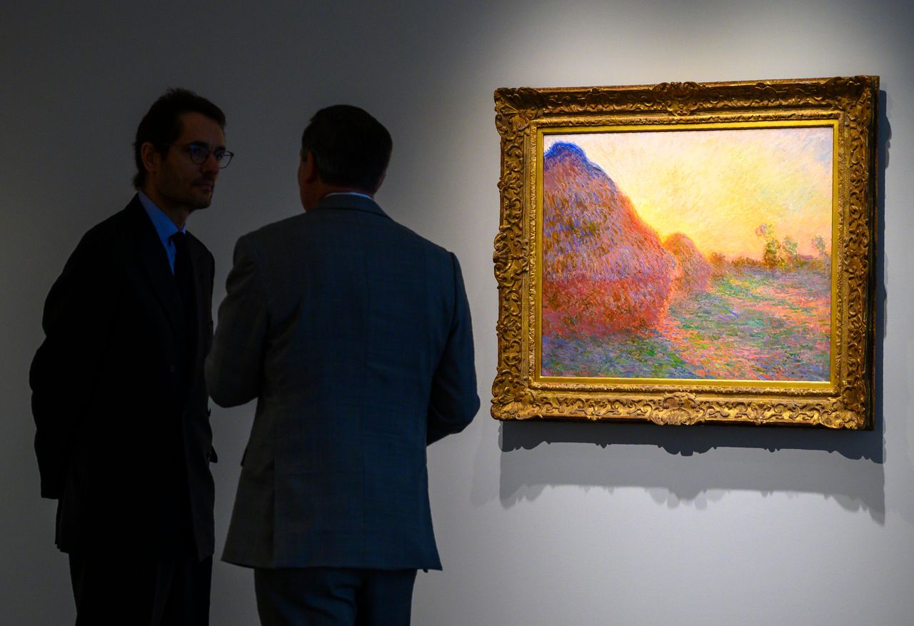 Het schilderij van Monet in veilinghuis Sotheby's.