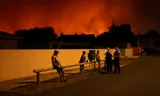 Een natuurbrand in Le Porge, bij Bordeaux. 