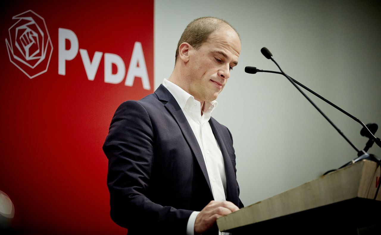 PvdA-leider Diederik Samsom tijdens een speech op de Politieke Ledenraad, in oktober dit jaar.