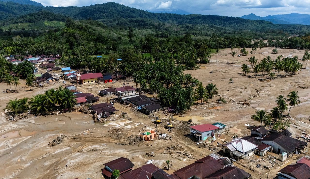 Dronebeelden van 6 december van Batang Toru, Noord-Sumatra.