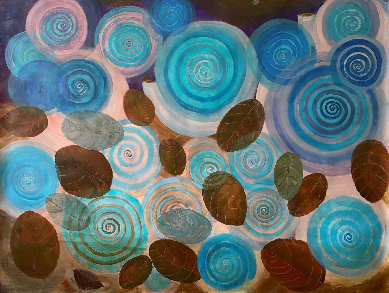 ‘The pretenders’, uit 2025, acryl op papier.