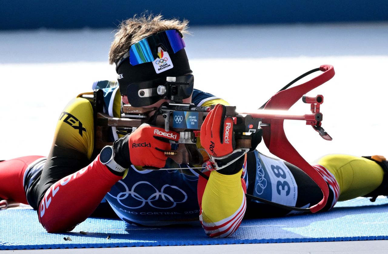 De Belg Florent Claude deed mee aan de 12,5 kilometer achtervolging op de Winterspelen in Milaan-Cortina 