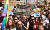 Demonstrators take part in a protest against the far-right Alternative for Germany party conference in Essen, Germany, on Saturday. 