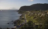 Sint Eustatius with the island of Saba in the background.  
