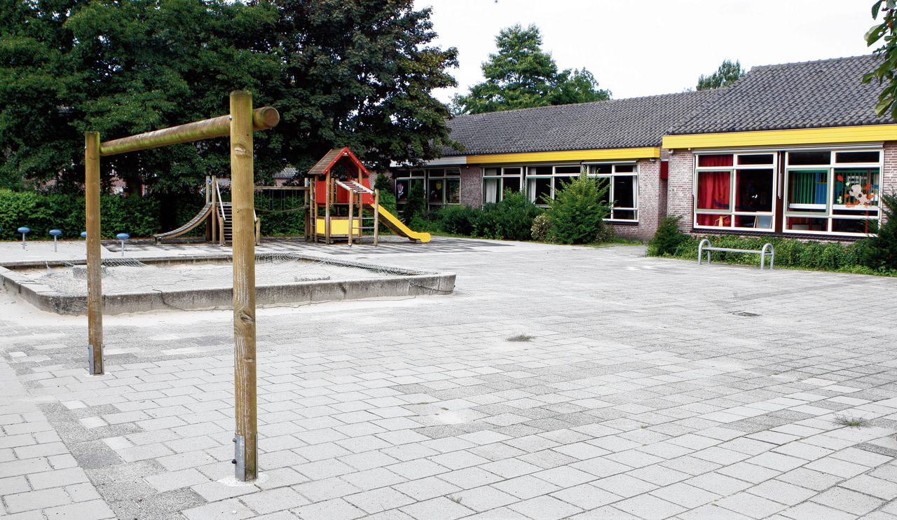 Een leeg schoolplein van de St. Josephschool in Vogelenzang.