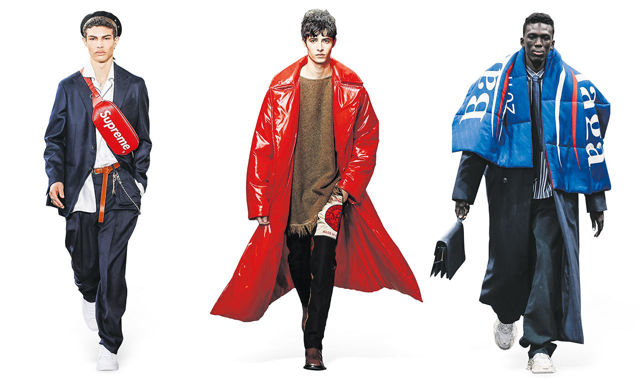 Wijder, langer: ontwerpen van links naar rechts van de modehuizen Vuitton, Van Noten en Balenciaga