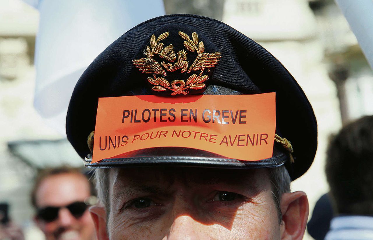 Pilotenprotest bij de Assemblée Nationale in Parijs in september.
