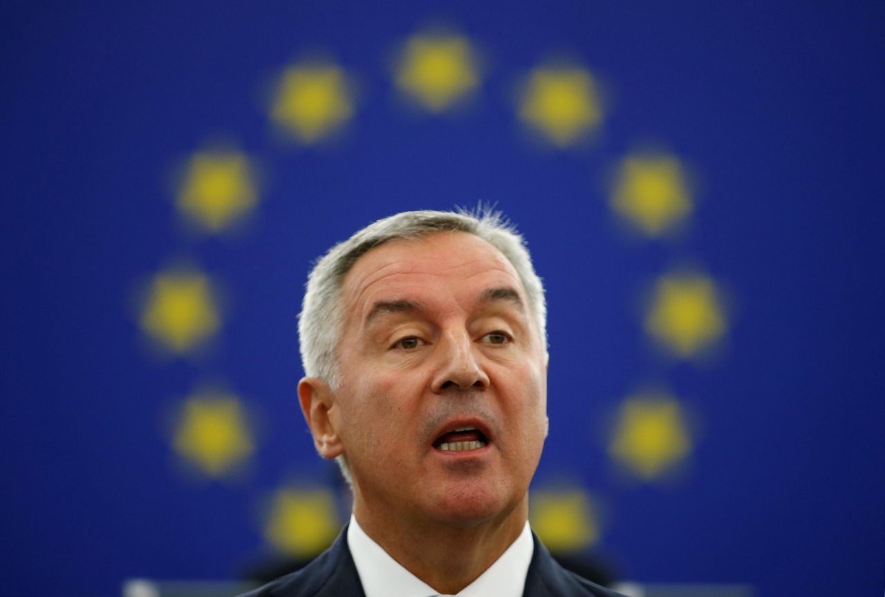 Premier Milo Djukanovic, hier gefotografeerd tijdens een toespraak aan het Europese Parlement in Straatsburg, afgelopen oktober.