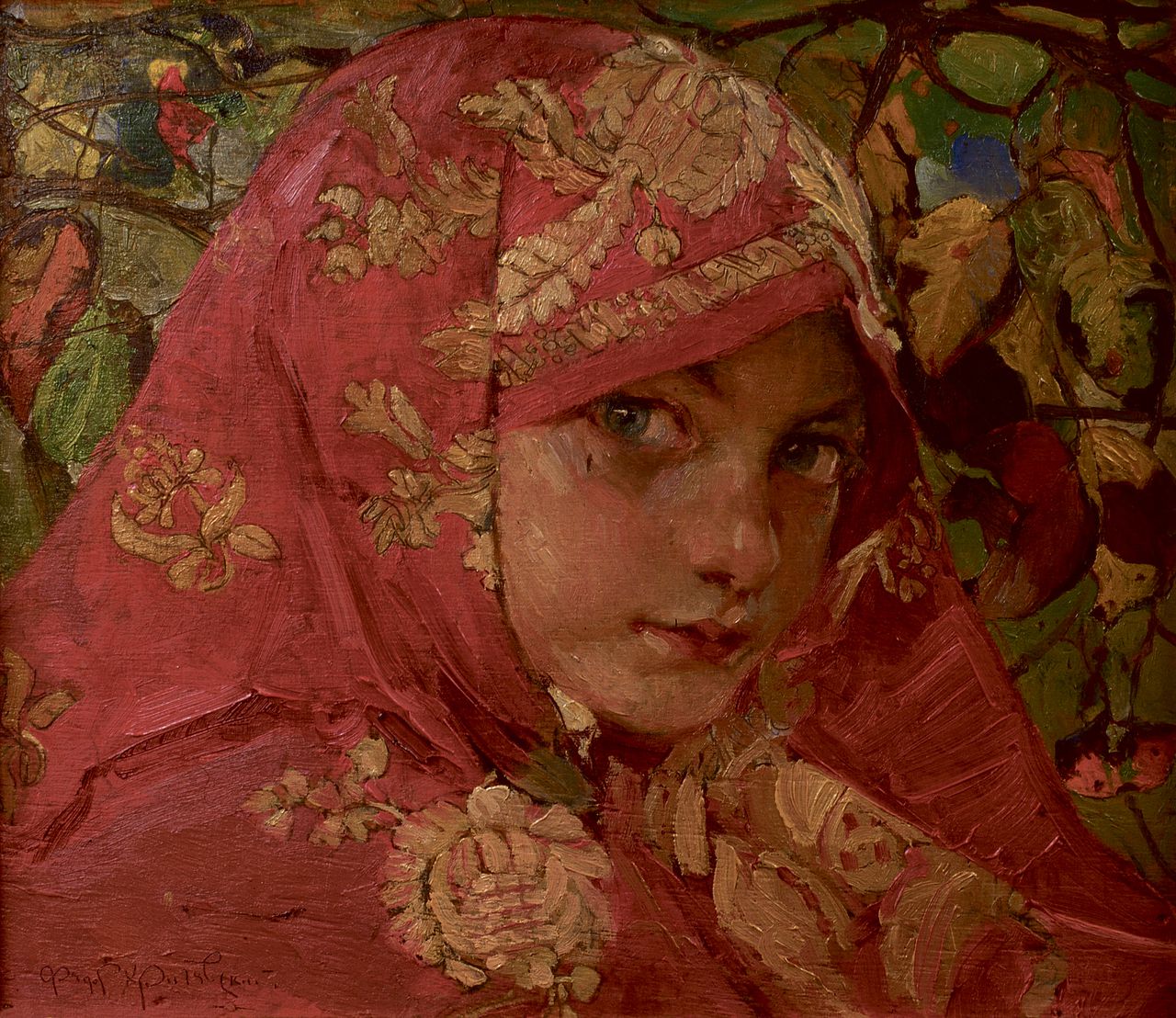 Krychevsky: ‘Portret van Halia Starytska’ (1906, 27,6 x 32,2 cm)