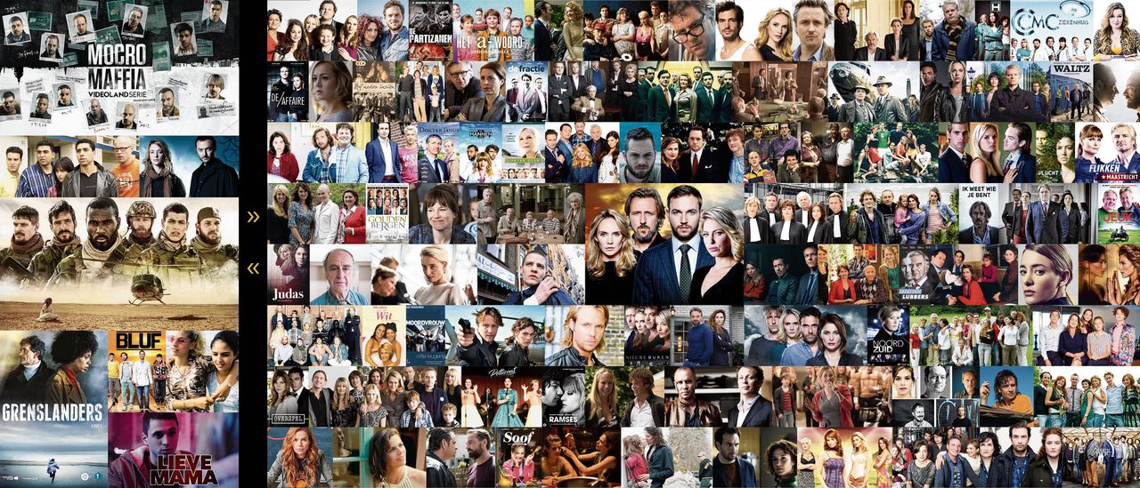 Nathalie Toisuta’s collage van witte Nederlandse series rechts. Links series met een diverse cast.