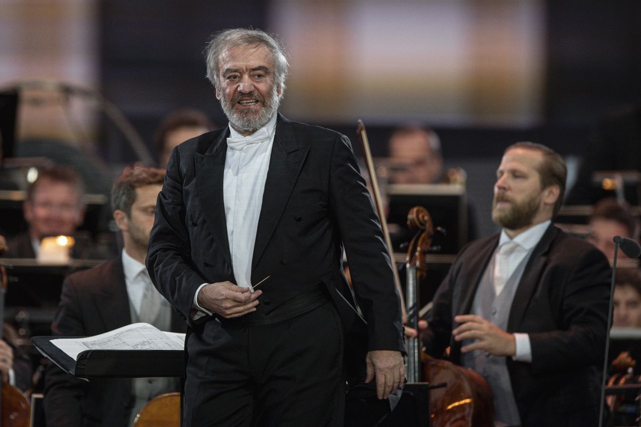 Dirigent Valery Gergjev tijdens een concert met het Wiener Philharmoniker in 2020.