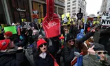 Protest voor de Trump Tower in New York op 16 februari, President’s Day.
