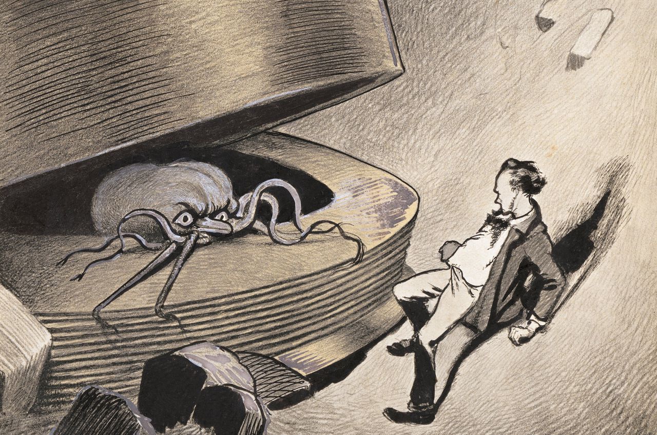 Afbeelding uit een editie uit 1906 van H.G. Wells’ The War of the Worlds.