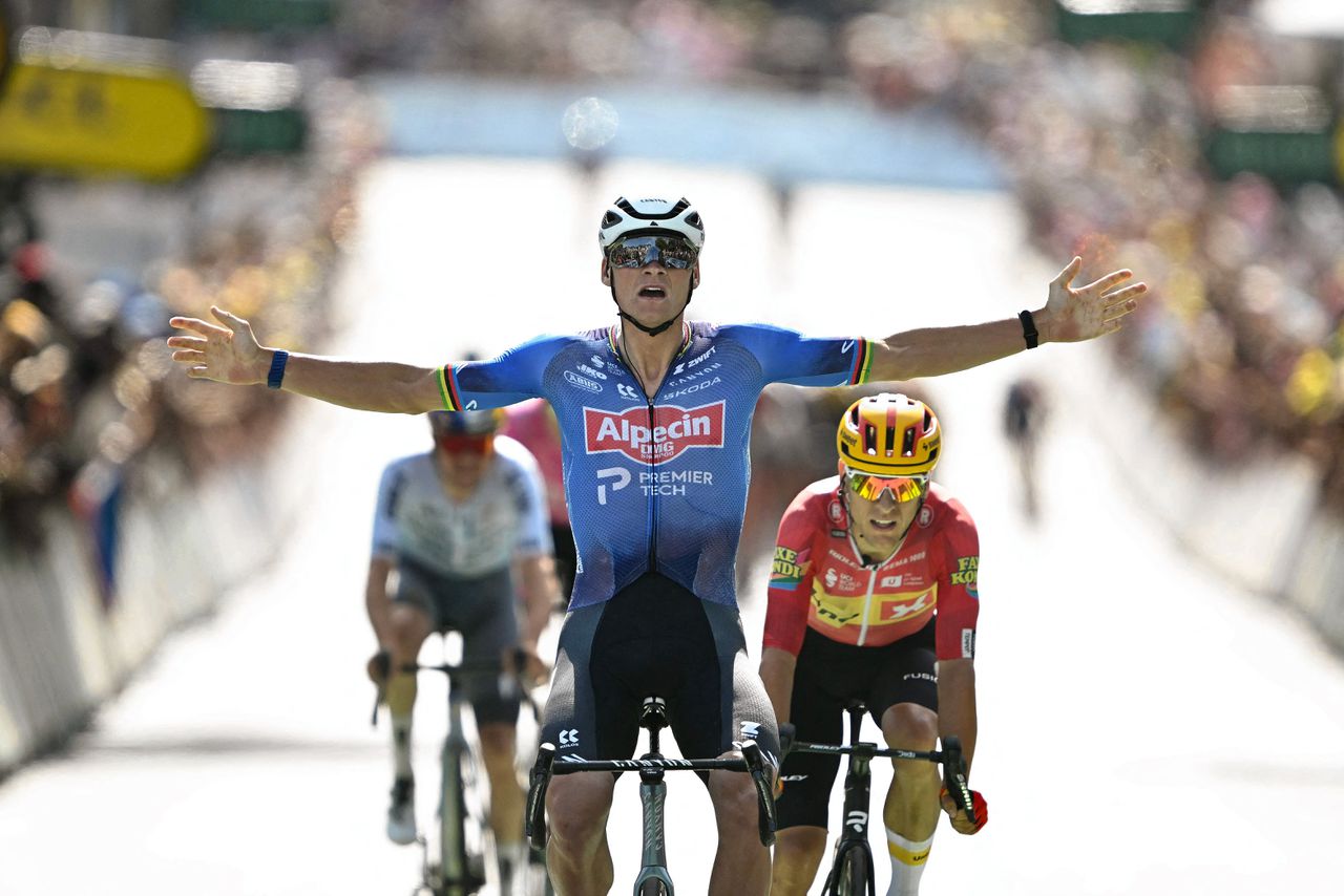Van der Poel wins Tour de France stage after long breakaway