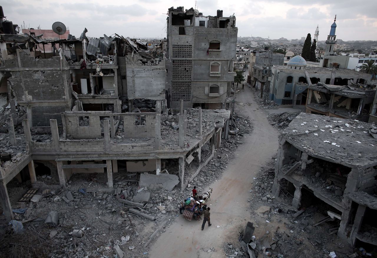 Het volledig verwoeste Beit Hanun in de noordoosthoek van de Gazastrook.