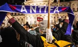 In november 2023  was er een  antifa-protest op de Dam naar aanleiding van de winst van PVV bij de verkiezingen.  Foto Simon Lenskens 