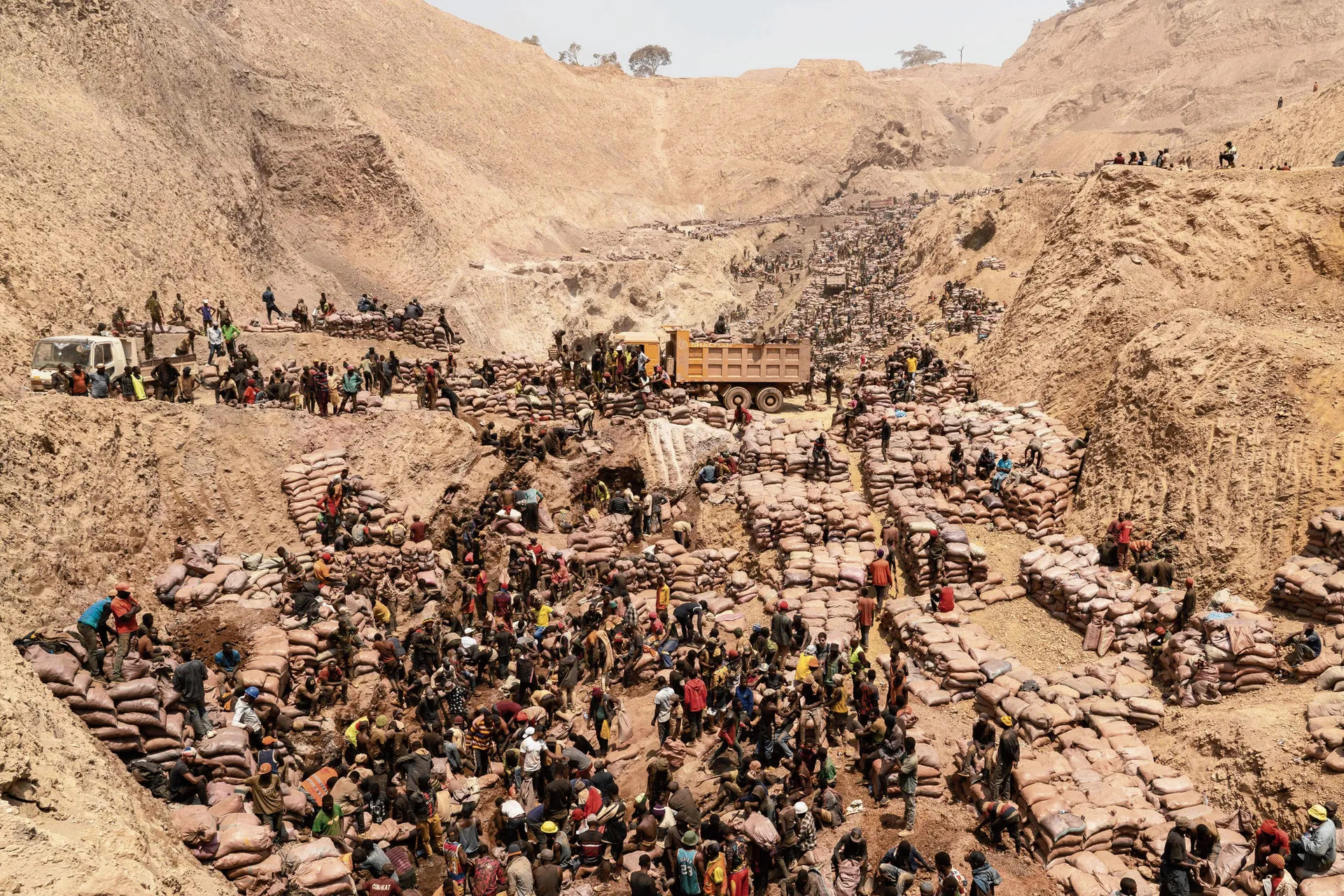 Foto van mijnwerkers in Congo