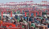 Part of the port near the Chinese city of Shanghai. 
