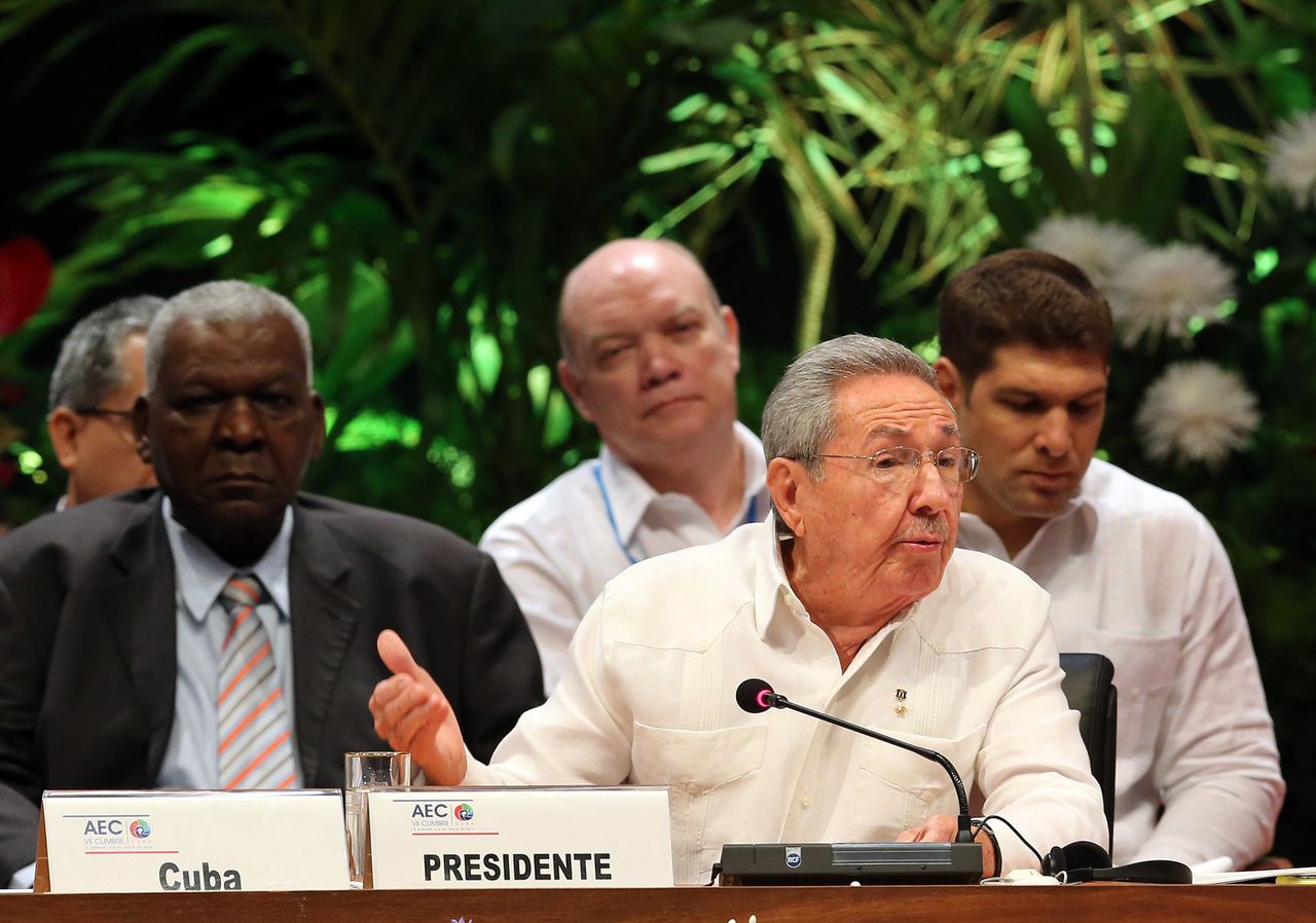 De Cubaanse president Raúl Castro dit weekend op de ACS-top.