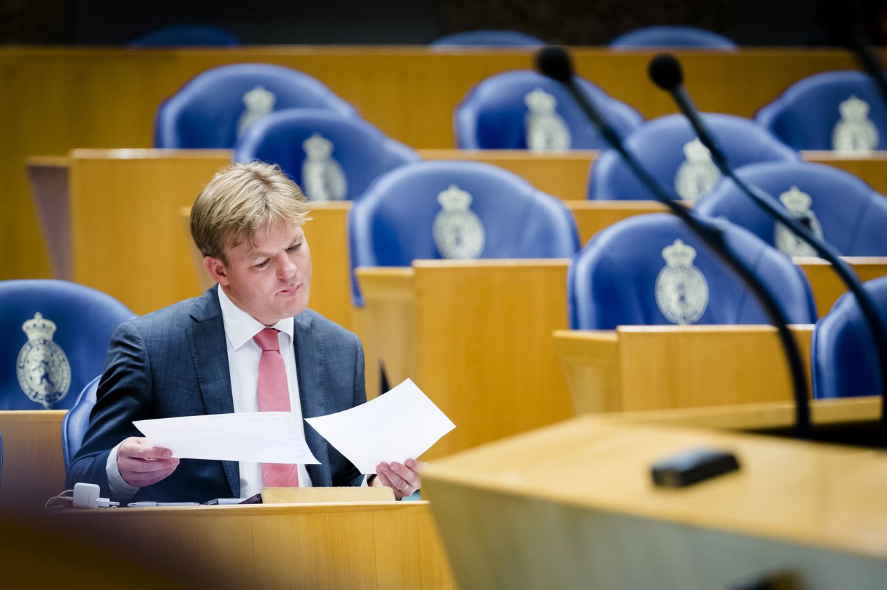 CDA-kamerlid Pieter Omtzigt tijdens het debat in de Tweede Kamer.
