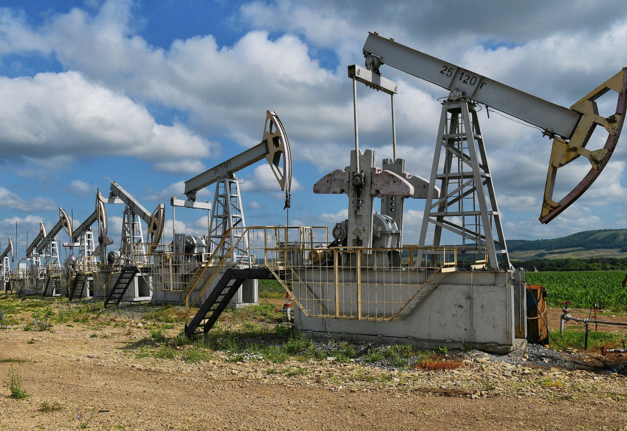 Olieproductie in Tatarstan, Rusland.