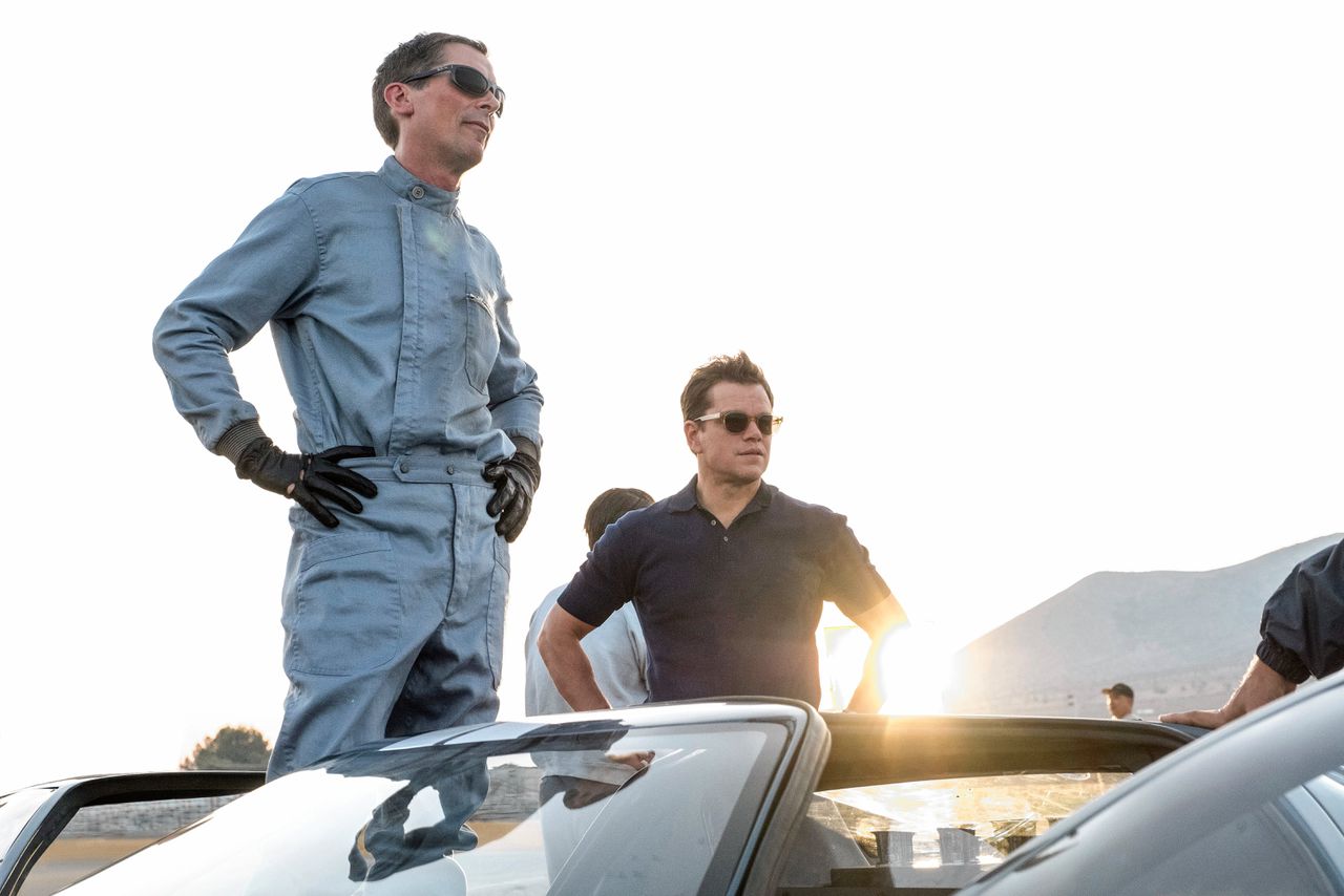 Christian Bale en Matt Damon in ‘Le Mans ’66’.