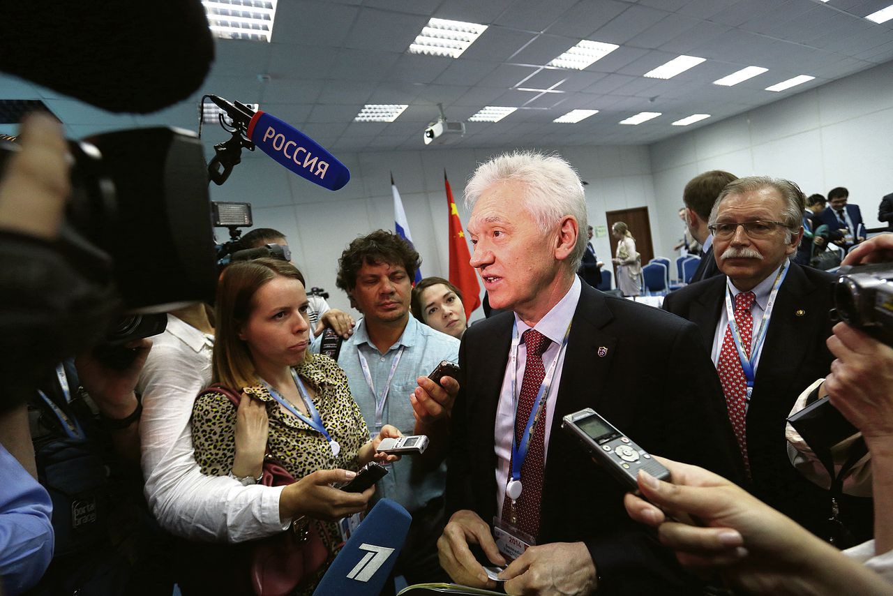 Gunvor-oprichter Gennadi Timtsjenko, hier op een economisch forum in Sint Petersburg, is een van de rijkste mensen ter wereld. Vorig jaar stond hij met 9,5 miljard euro geschat vermogen in de Forbes-lijst.