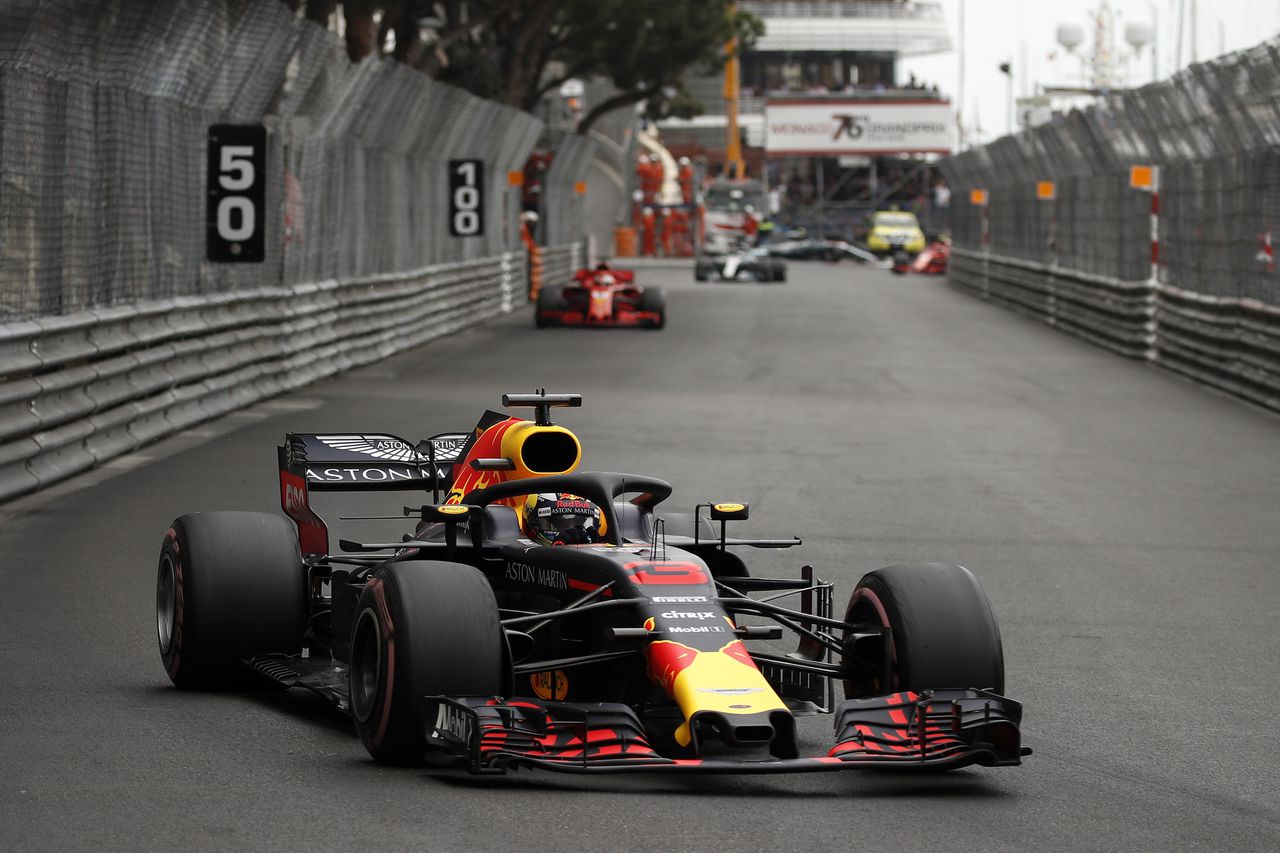 Daniel Ricciardo in actie tijdens de GP van Monaco.