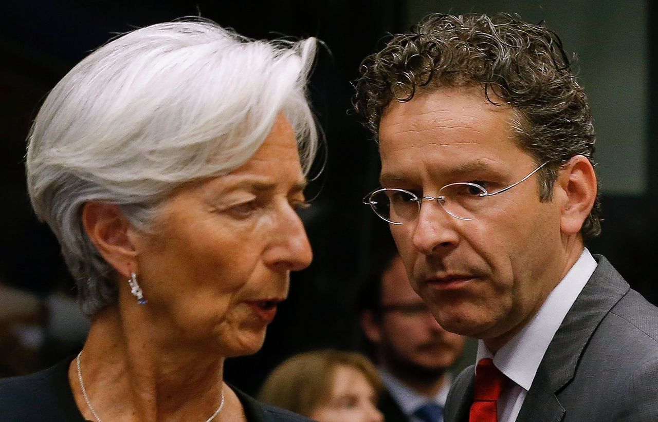 IMF-chef Lagarde met toenmalig minister Dijsselbloem in 2015. Volgens een ongeschreven regel wordt het IMF geleid door een Europeaan.