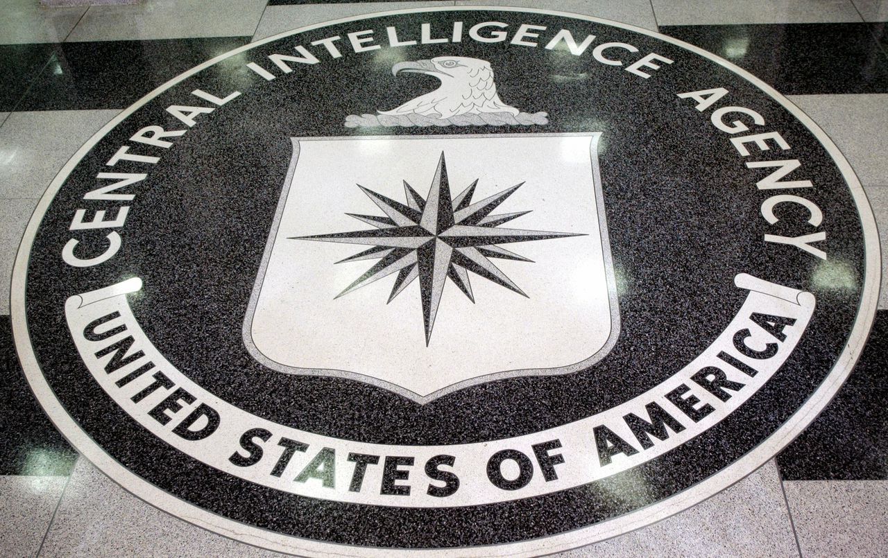 Het logo van de CIA, de Amerikaanse inlichtingendienst.