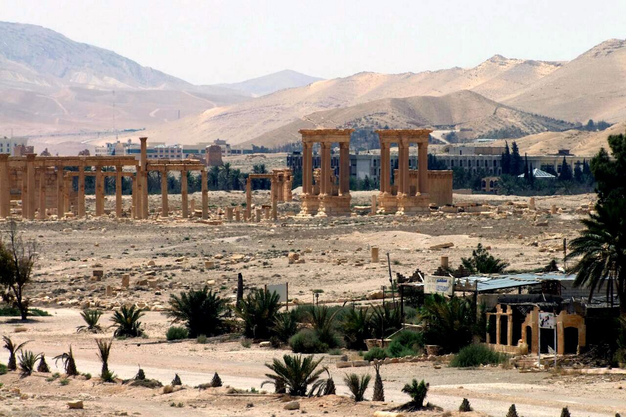Foto van Palmyra, vrijgegeven op 17 mei door het Syrian Arab News Agency (SANA).