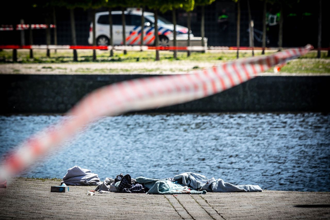 Het Johanna Westerdijkplein in Den Haag, de plek waar Malek F. vorig jaar drie mensen verwondde met een mes. Foto Rob Engelaar / ANP
