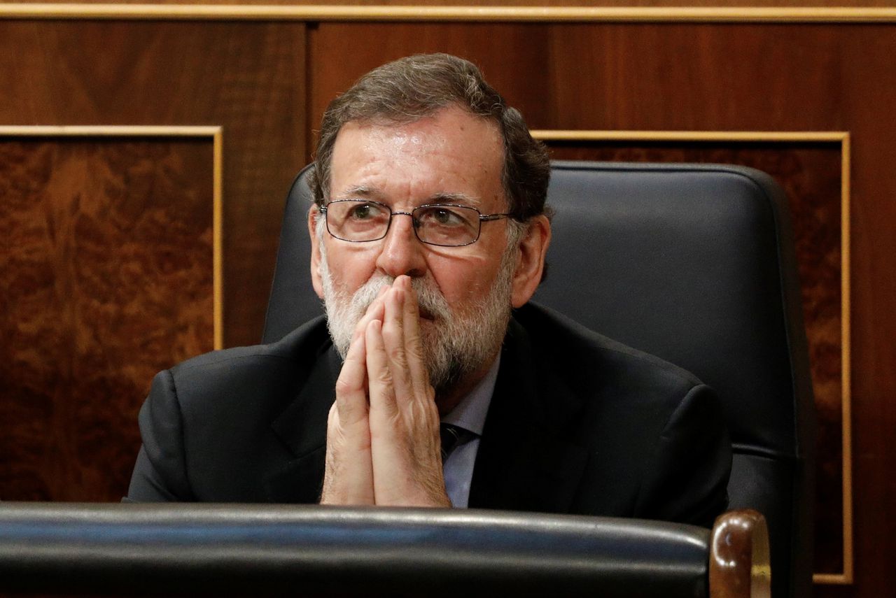 Mariano Rajoy tijdens een vergadering van het Spaanse parlement.