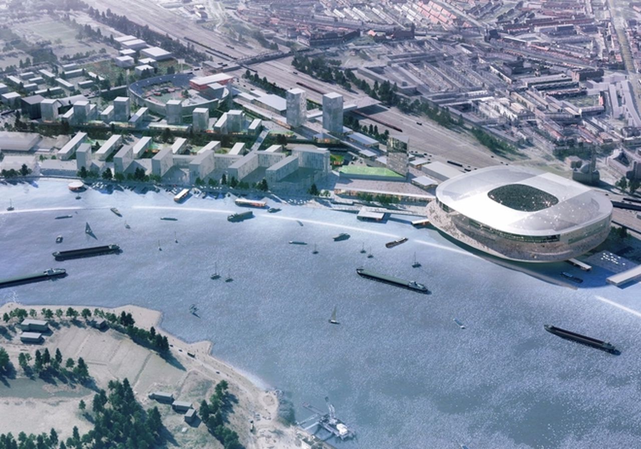 Feyenoord en gemeente Rotterdam willen nieuw stadion aan de Maas 