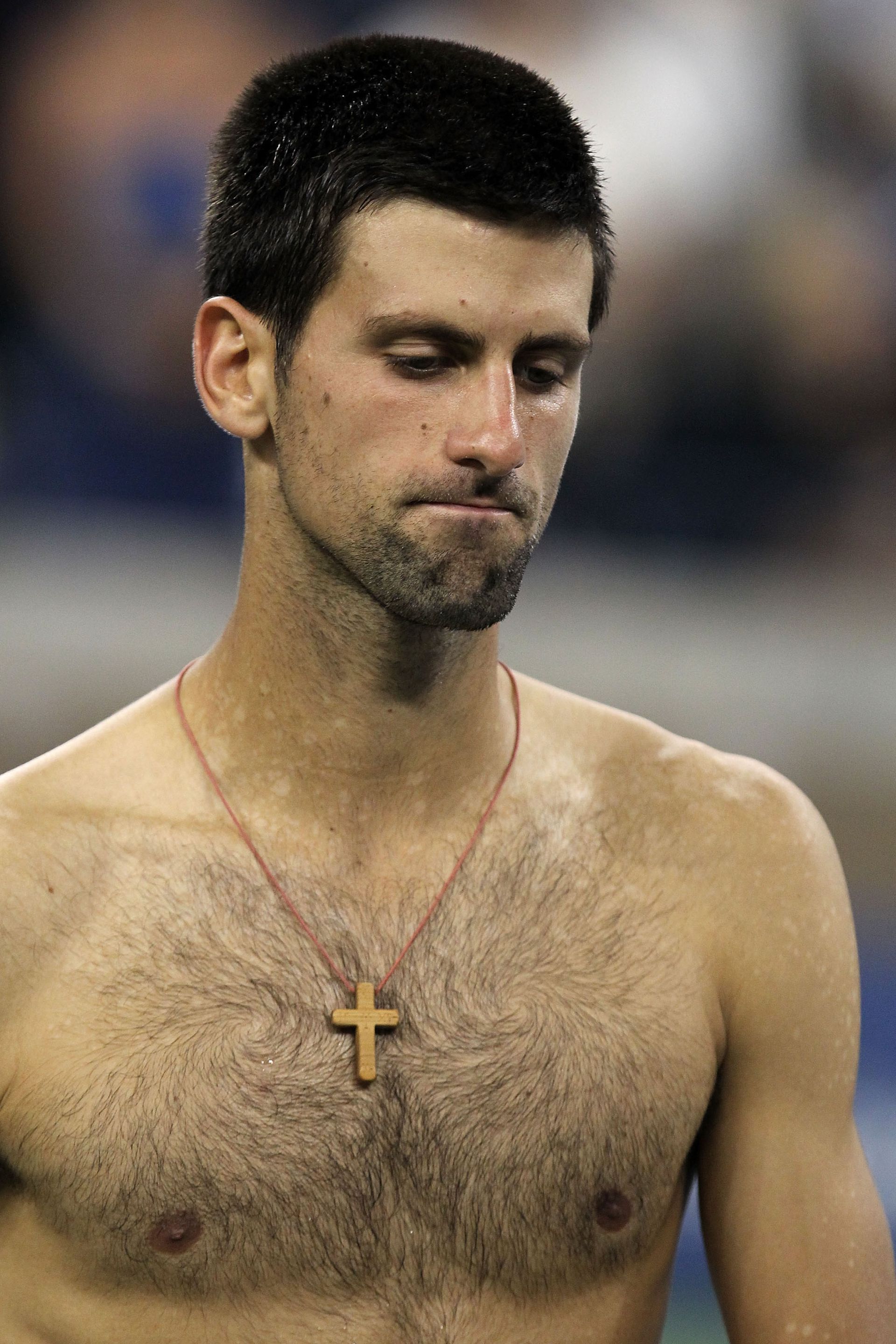 Novak Djokovic, nadat hij Rafael Nadal in de finale van de US Open in vier ...