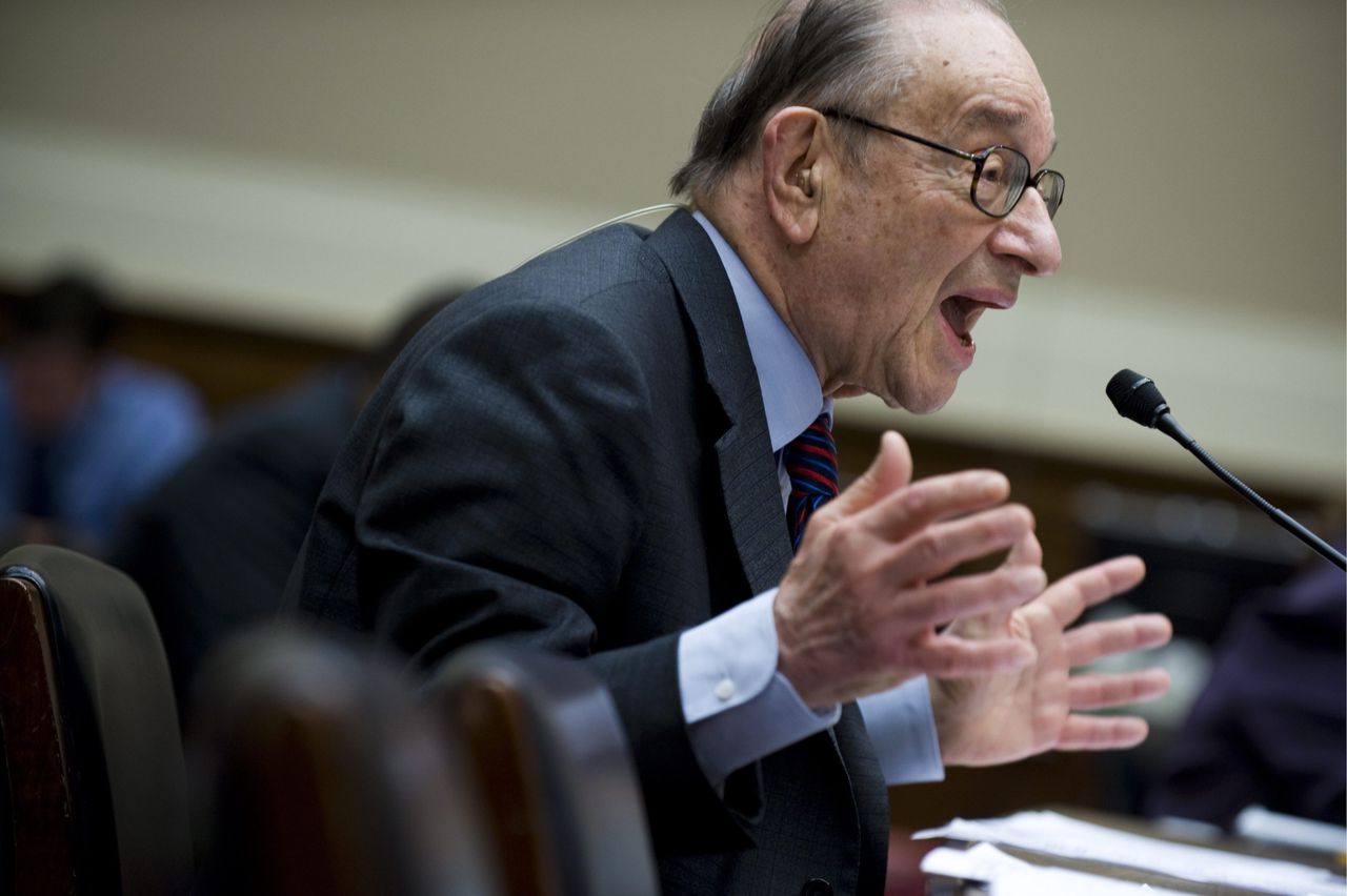 De voormalig voorzitter van de Amerikaanse Federale Bank, Alan Greenspan.