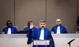 De Franse rechter Nicolas Guillou tijdens zijn beëdiging bij het Internationaal Strafhof in Den Haag. 