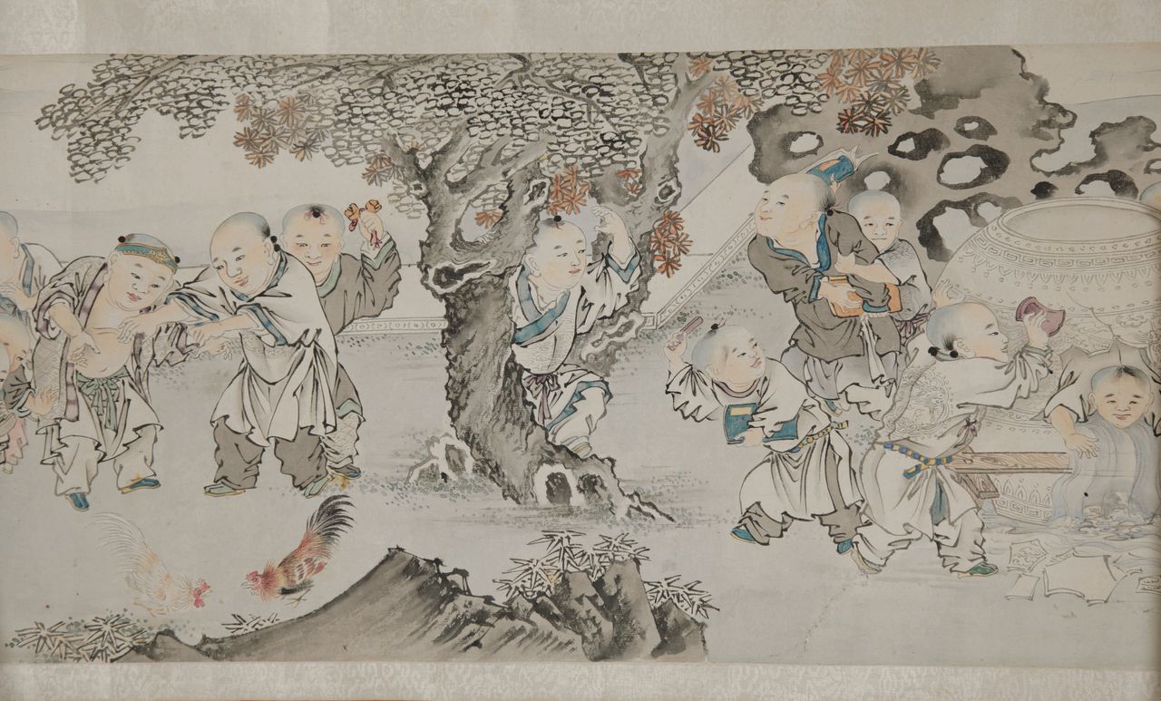 Tani Buncho: ‘Kopie van Xu Yanghong’s One Hundred Children’, (1804), een door het Rijksmuseum aangekochte rolschildering.