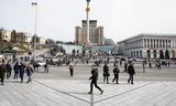 Het Majdanplein in Kiev, met op de achtergrond het monument voor de onafhankelijkheid.