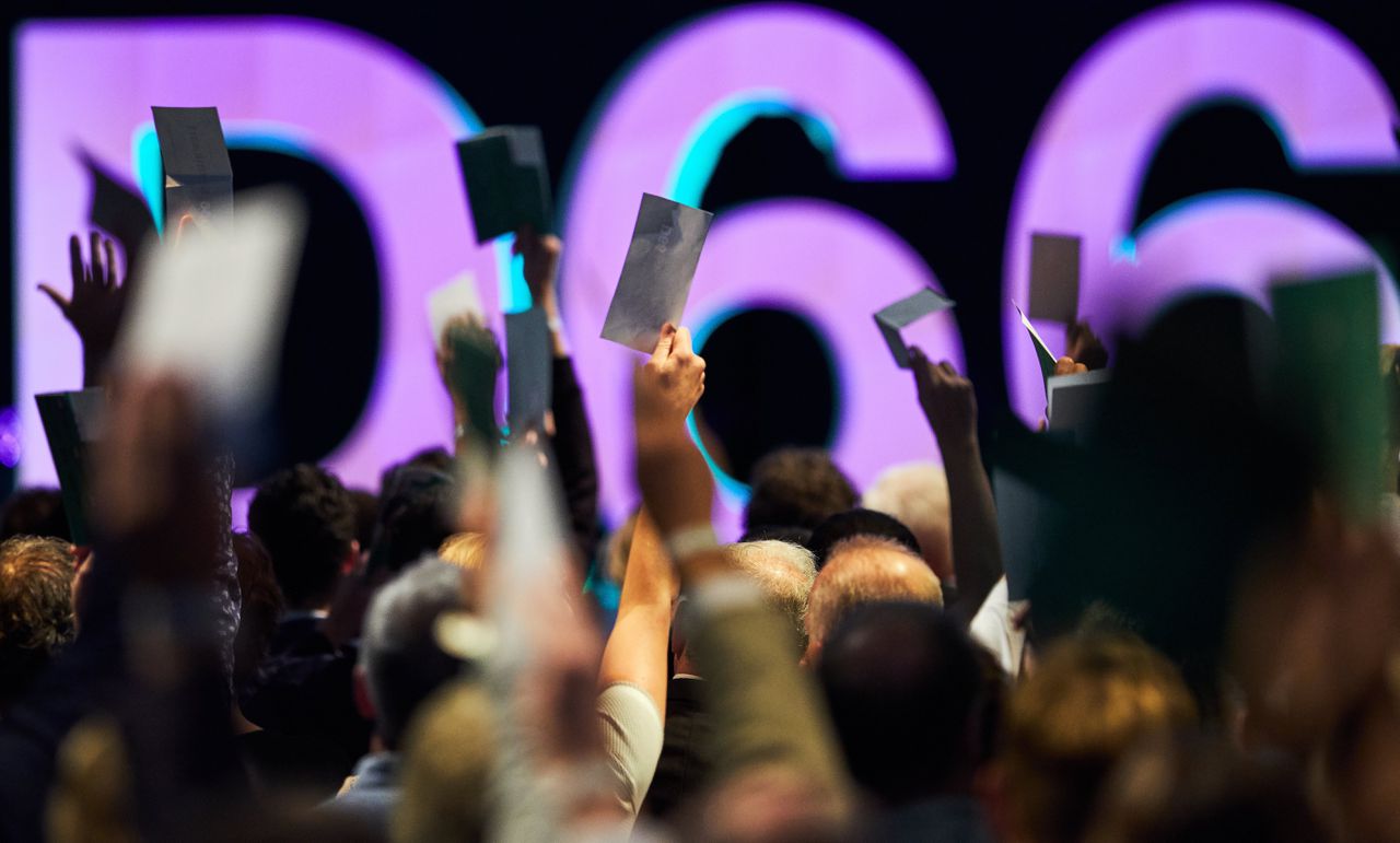 D66-leden bij een partijcongres in Den Bosch eerder dit jaar.