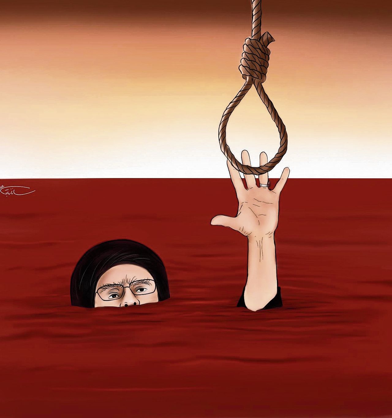 De cartoon van Sanaz Bagheri uit Charlie Hebdo.