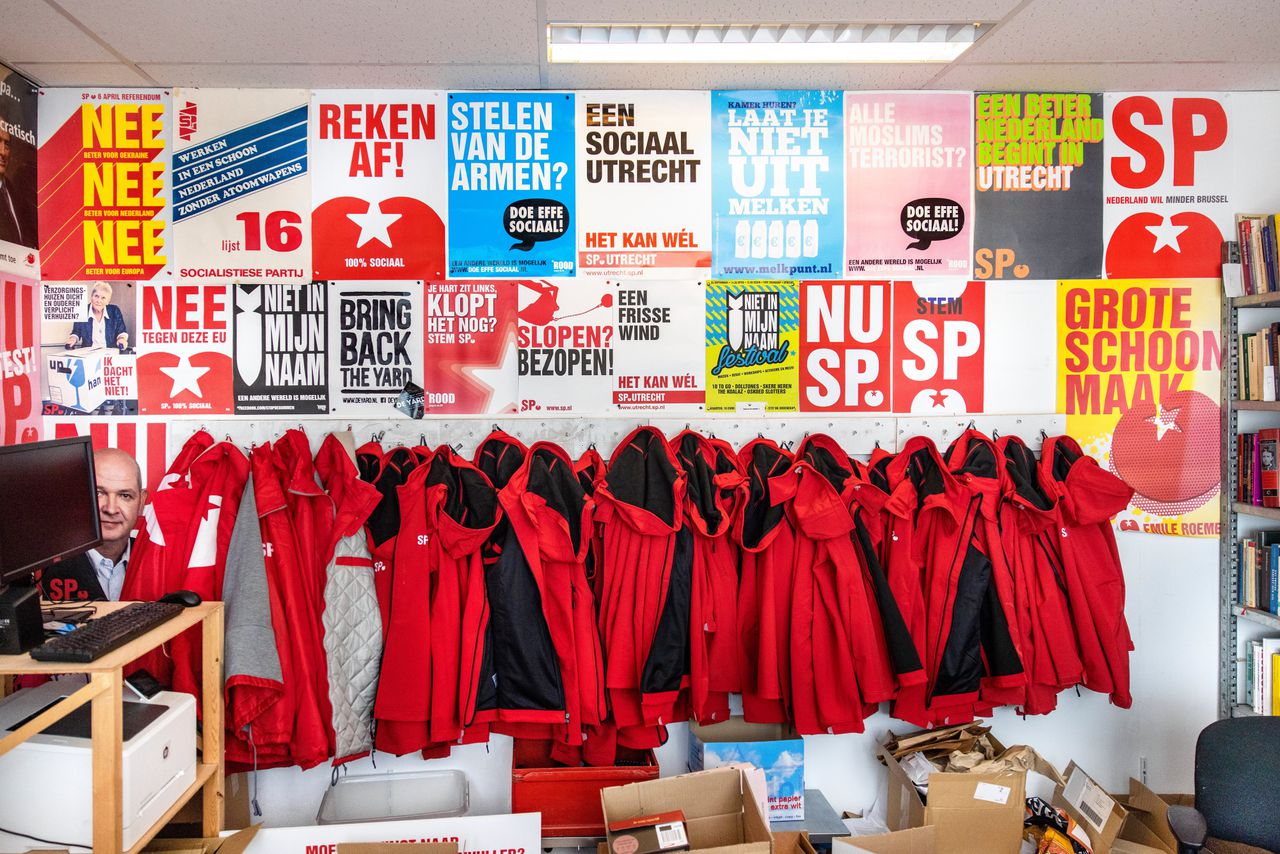Het pand van jongerenorganisatie Rood in Utrecht. Het SP-partijbestuur brak eerder dit jaar met de jongerenorganisatie.