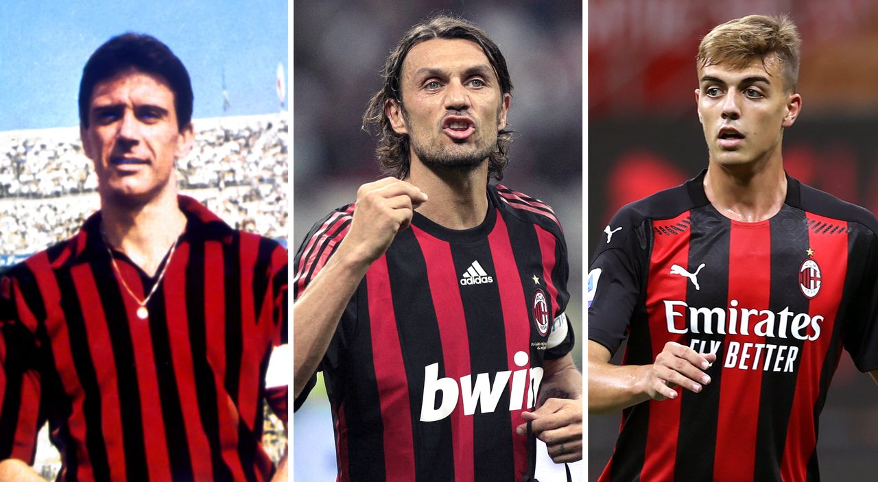 Van links naar rechts: Cesare Maldini, Paolo Maldini en Daniel Maldini.
